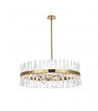 Elegant 6200D36SG - Serephina 36 inch crystal round chandelier light in satin gold