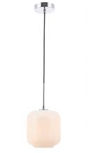Elegant LD2273C - Collier 1 Light Chrome and Frosted White Glass Pendant