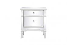 Elegant MF6-1016AW - 24 Inch Mirrored End Table in Antique White