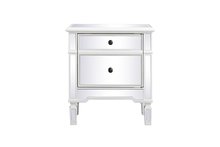 Elegant MF6-1016AW - 24 inch mirrored end table in antique white