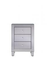 Elegant MF6-1032 - 3 Drawers Cabinet 17-3/4 In.x13 In.x25 In. in Clear Mirror