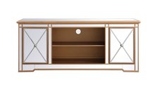 Elegant MF60160G - Modern 60 in. mirrored tv stand in antique gold