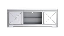 Elegant MF60172S - Modern 72 in. mirrored tv stand in antique Silver