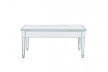 Elegant MF72021 - Coffee Table 40in. Wx20in. Dx18in. H in Antique Silver Paint