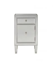 Elegant MF72035 - End Table 1 Drawer 18in. Wx13in. Dx29in. H in Antique Silver Paint
