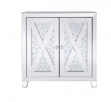 Elegant MF91051 - 28 in Clear Crystal Mirrored Two Door Cabinet