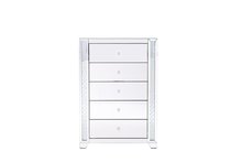 Elegant MF91053 - 34 in. clear crystal mirrored five drawer cabinet
