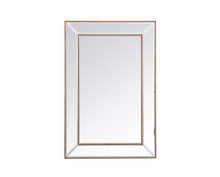 Elegant MR32436G - Iris beaded mirror 36 x 24 inch in antique gold