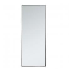 Elegant MR42460S - Metal Frame Rectangle Mirror 24 Inch in Silver