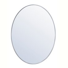 Elegant MR4630S - Metal frame oval mirror 40 inch in silver