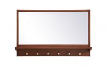 Elegant MR503421PE - Entryway Mirror with Shelf 34 Inchx21 Inch in Pecan