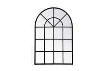 Elegant MR612842BK - Metal windowpane mirror 28 inch x 41 inch in in Black