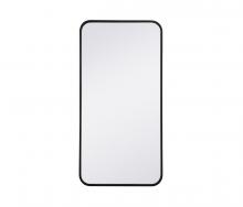 Elegant MR801836BK - Soft Corner Metal Rectangular Mirror 18x36 Inch in Black
