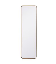 Elegant MR801860BR - Soft corner metal rectangular mirror 18x60 inch in Brass