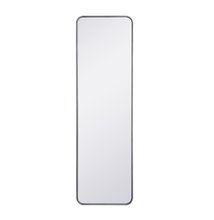 Elegant MR801860S - Soft corner metal rectangular mirror 18x60 inch in Silver