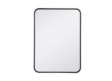 Elegant MR802230BK - Soft Corner Metal Rectangular Mirror 22x30 Inch in Black