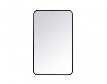 Elegant MR802236BK - Soft Corner Metal Rectangular Mirror 22x36 Inch in Black