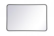 Elegant MR802740BK - Soft Corner Metal Rectangular Mirror 27x40 inch in Black