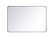 Elegant MR802740S - Soft corner metal rectangular mirror 27x40 inch in Silver