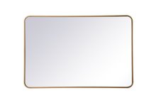 Elegant MR802842BR - Soft corner metal rectangular mirror 28x42 inch in Brass