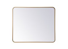 Elegant MR803036BR - Soft corner metal rectangular mirror 30x36 inch in Brass