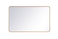 Elegant MR803048BR - Soft corner metal rectangular mirror 30x48 inch in Brass