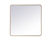 Elegant MR803636BR - Soft corner metal rectangular mirror 36x36 inch in Brass