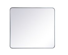 Elegant MR803640S - Soft corner metal rectangular mirror 36x40 inch in Silver