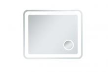Elegant MRE53036 - Lux 30in X 36in Hardwired LED Mirror With Magnifier and Color Changing Temp 3000k/4200k/6000k