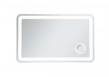 Elegant MRE53048 - Lux 30in x 48in Hardwired LED mirror with magnifier and color changing temperature 3000K/4