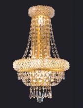 Elegant V1803W12SG/RC - Primo 4 Light Gold Wall Sconce Clear Royal Cut Crystal