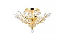 Elegant V2011F20G/RC - Orchid 4 Light Gold Flush Mount Clear Royal Cut Crystal