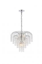 Elegant V6801D19C/RC - Falls 6 light Chrome Pendant Clear Royal Cut Crystal