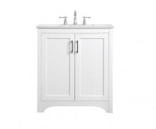 Elegant VF17030WH - 30 Inch Single Bathroom Vanity in White
