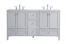 Elegant VF18060DGR - 60 Inch Double Bathroom Vanity in Grey