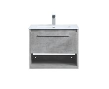 Elegant VF43024CG - 24 inch  Single Bathroom Floating Vanity in Concrete Grey