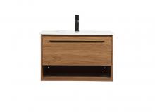 Elegant VF43530WB - 30 inch single bathroom vanity in walnut brown