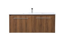 Elegant VF45048WB - 48 inch  Single Bathroom Floating Vanity in Walnut Brown