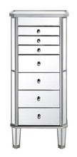 Elegant MF6-1003SC - 7 Drawer Jewelry Armoire 18 in. x 12 in. x 41 in. in silver Clear