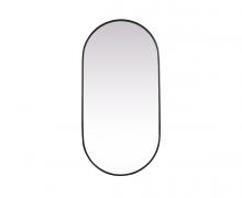 Elegant MR2A2448BLK - Metal Frame Oval Mirror 24x48 Inch in Black