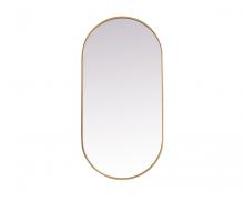 Elegant MR2A2448BRS - Metal Frame Oval Mirror 24x48 Inch in Brass