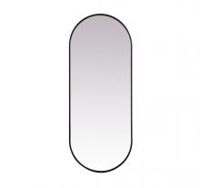 Elegant MR2A2460BLK - Metal Frame Oval Mirror 24x60 Inch in Black