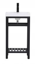 Elegant VF14018BK - 18 inch Single Bathroom Metal Vanity in Black
