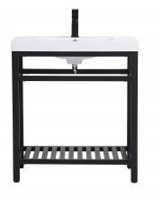 Elegant VF14030BK - 30 inch Single Bathroom Metal Vanity in Black