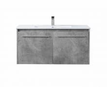 Elegant VF45040CG - 40 inch  Single Bathroom Floating Vanity in Concrete Grey
