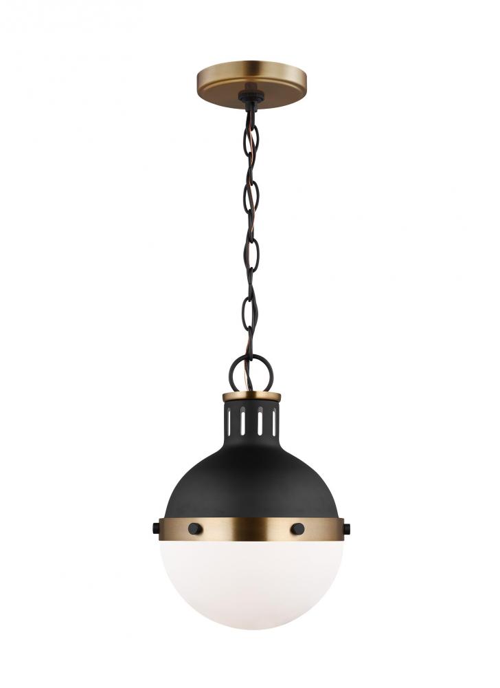 Hanks transitional 1-light indoor dimmable mini ceiling hanging single pendant light in midnight bla