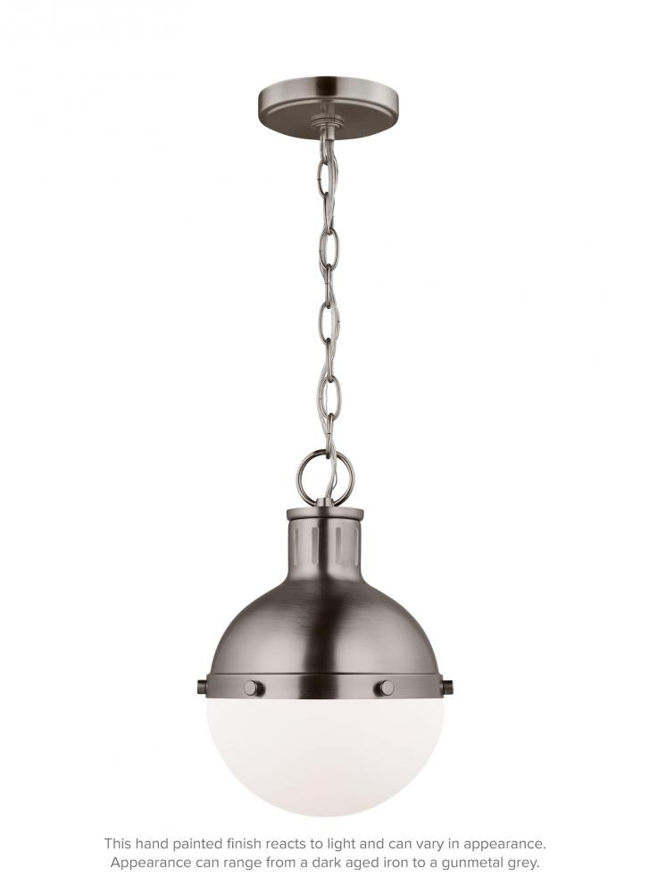 Hanks transitional 1-light LED indoor dimmable mini ceiling hanging single pendant light in antique