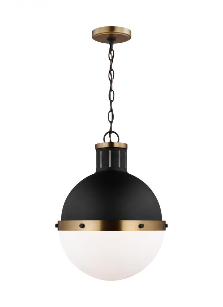 Hanks transitional 1-light LED indoor dimmable medium ceiling hanging single pendant light in midnig