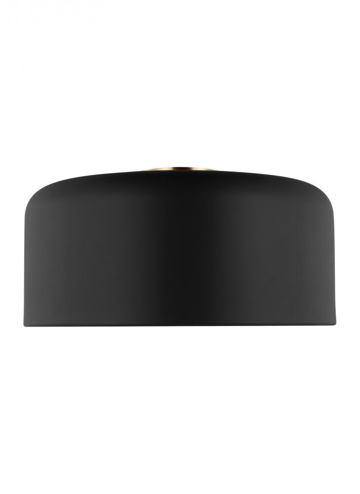Malone transitional 1-light indoor dimmable large ceiling flush mount in midnight black finish with