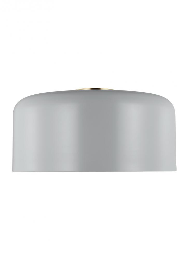 Malone transitional 1-light indoor dimmable large ceiling flush mount in matte grey finish with matt